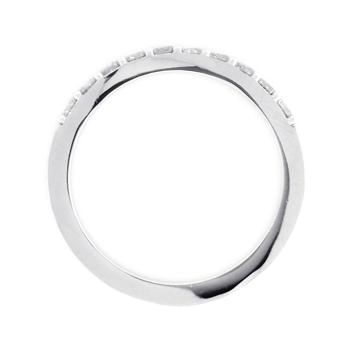Diamond Wedding Band Set Almost Halfway, 0.50CT in 14K White Gold