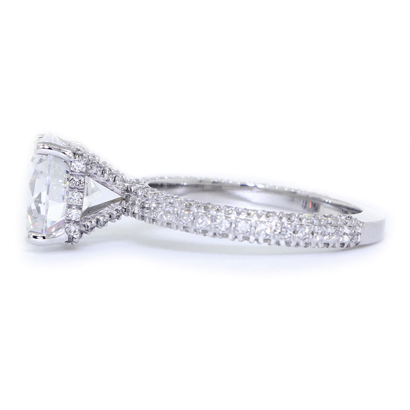 All Over Diamonds Engagement Ring Setting, 0.60CT Total Sides in 14k White Gold