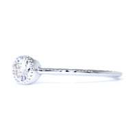 Bezel Style Ladies Ring, Single Round Diamond, 0.22CT in 14K White Gold
