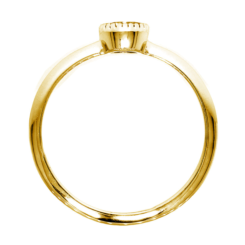Bezel Style Ladies Ring, Single Round Diamond, 0.22CT in 14K Yellow Gold