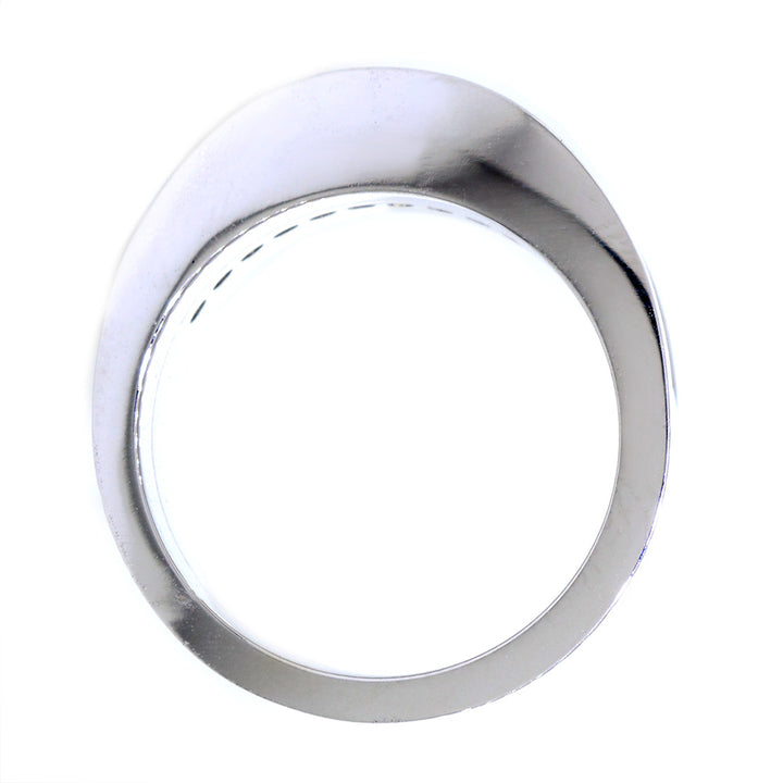 Mens Channel Ring Setting for a 4mm Round Diamond Center, 0.13CT Total Sides in 14k White Gold