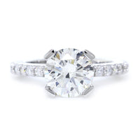 Engagement Ring Setting for a 2.25CT Round Diamond Center, 0.55CT Total Sides in Platinum