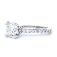 Engagement Ring Setting for a 2.25CT Round Diamond Center, 0.55CT Total Sides in Platinum