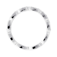 Vintage Style Diamond Millgrain Band, Set Past Halfway, 0.20CT in 14K White Gold