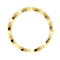 Vintage Style Diamond Millgrain Band, Set Past Halfway, 0.20CT in 14K Yellow Gold