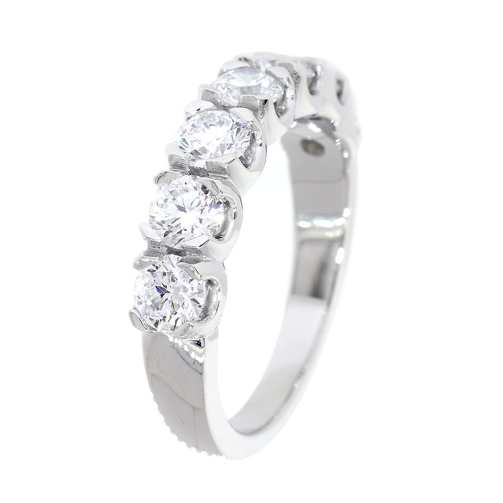 5.2 mm Diamond Band, 7 Rounds, 2.10 CT Total Diamond Weight in 14k White Gold