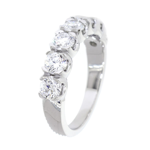 5.2 mm Diamond Band, 7 Rounds, 2.10 CT Total Diamond Weight in 14k White Gold