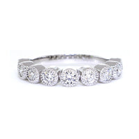 Diamond Band, 9 Rounds in Bezels, 0.90CT Total Diamond Weight in 14k White Gold