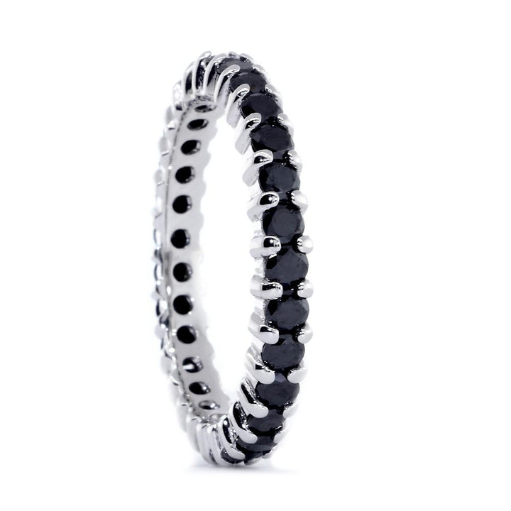 Eternity Band with Black Diamonds, 1.30CT in 14K White Gold