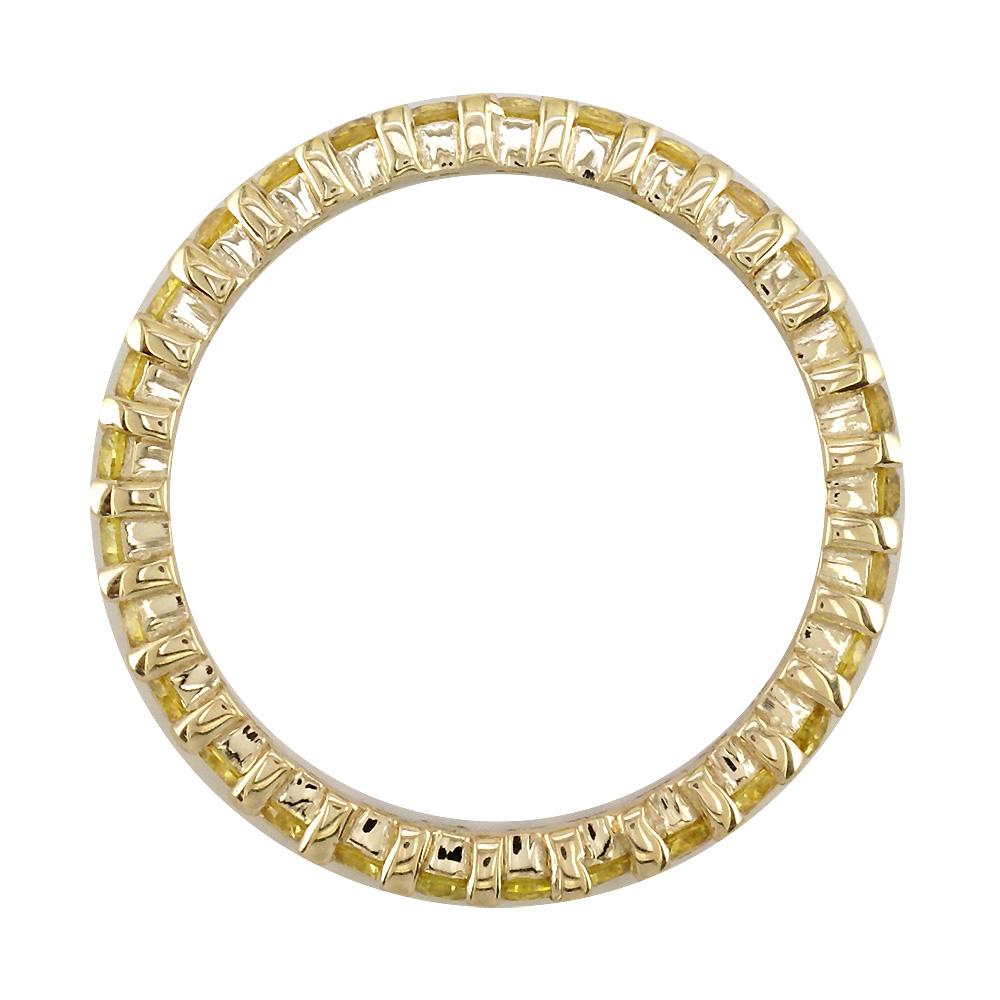Eternity Band with Round Yellow Sapphires, 1.45CT in 14K Yellow Gold