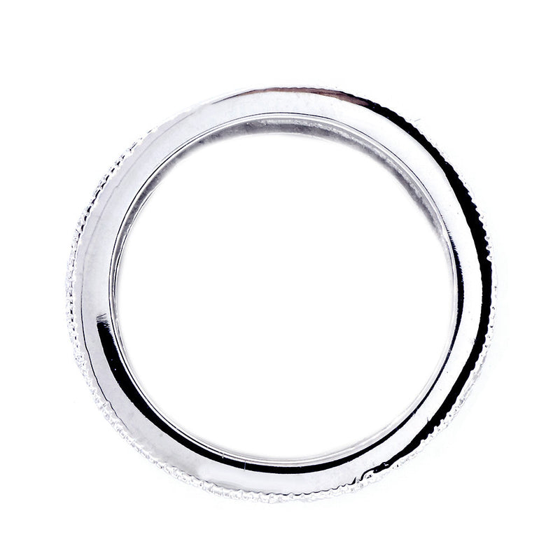 8 mm Wide Vintage Style Diamond Band, 0.77 CT Total Diamond Weight in 14k White Gold
