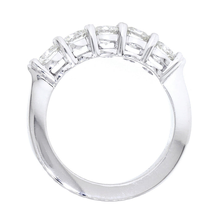 GIA Certified Diamond Band, 5 Rounds, 1.30CT in 14k White Gold