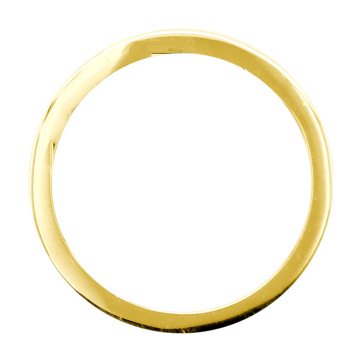 Mens Classic Plain Low Dome Wedding Band, 5mm Wide in 14K Yellow Gold