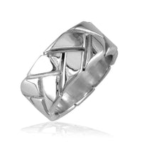 Ladies Woven Wedding Band, 9mm in Sterling Silver