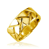 Ladies Woven Wedding Band, 9mm in 14k Yellow Gold