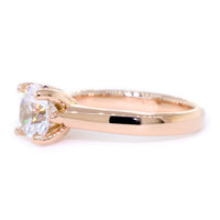 Solitaire Engagement Ring, Crown Setting in 18K Pink, Rose Gold