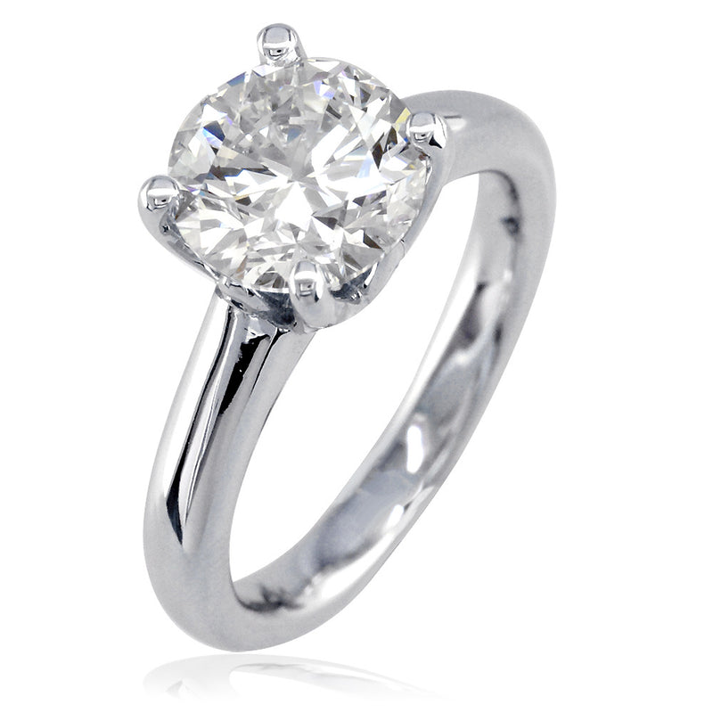 Solitaire Engagement Ring, Crown Setting in 14K White Gold