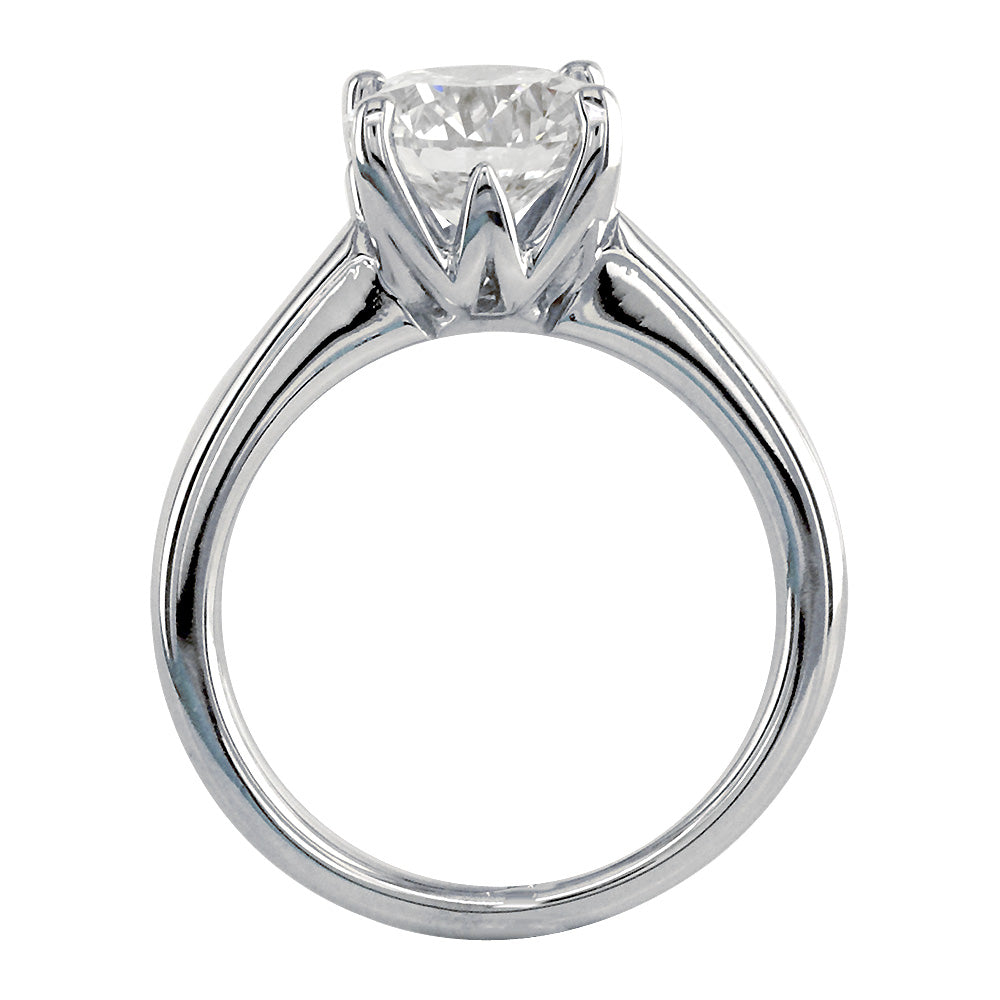 Solitaire Engagement Ring, Crown Setting in 14K White Gold