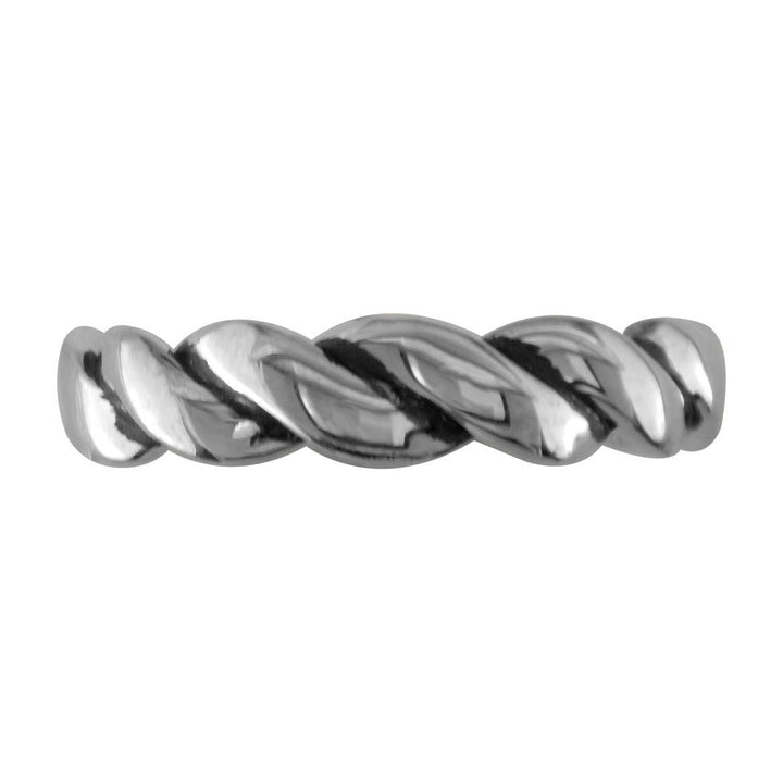 Mens or Ladies Rope Ring Wedding Band, 5mm Wide in Sterling Silver