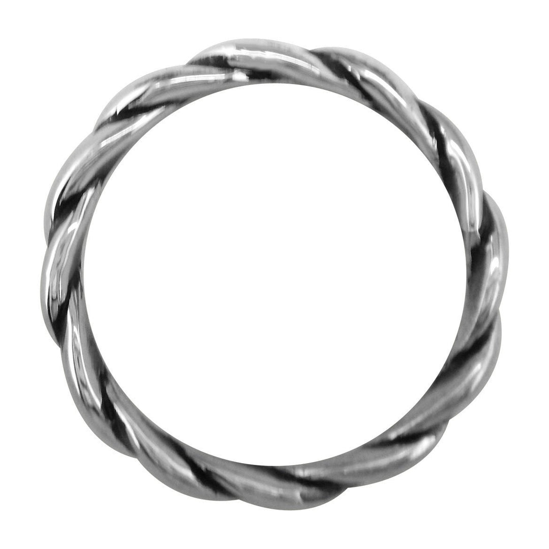 Mens or Ladies Rope Ring Wedding Band, 5mm Wide in Sterling Silver