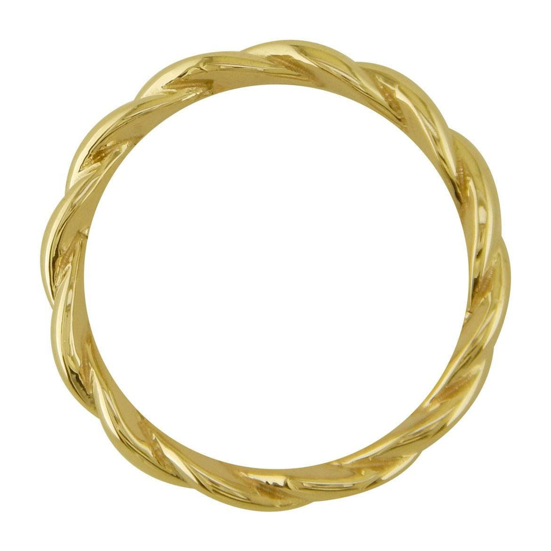 Mens or Ladies Rope Ring Wedding Band, 5mm Wide in 14k Yellow Gold