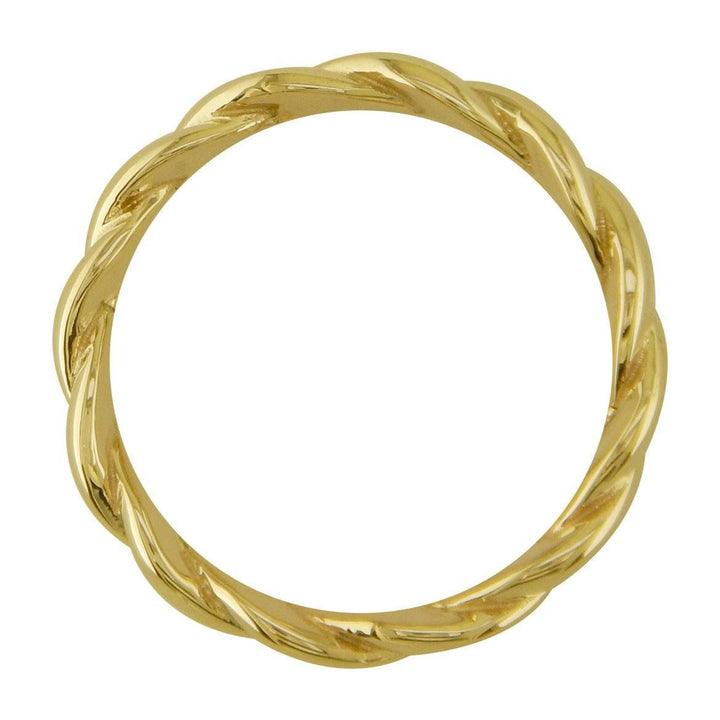 Mens or Ladies Rope Ring Wedding Band, 5mm Wide in 18k Yellow Gold