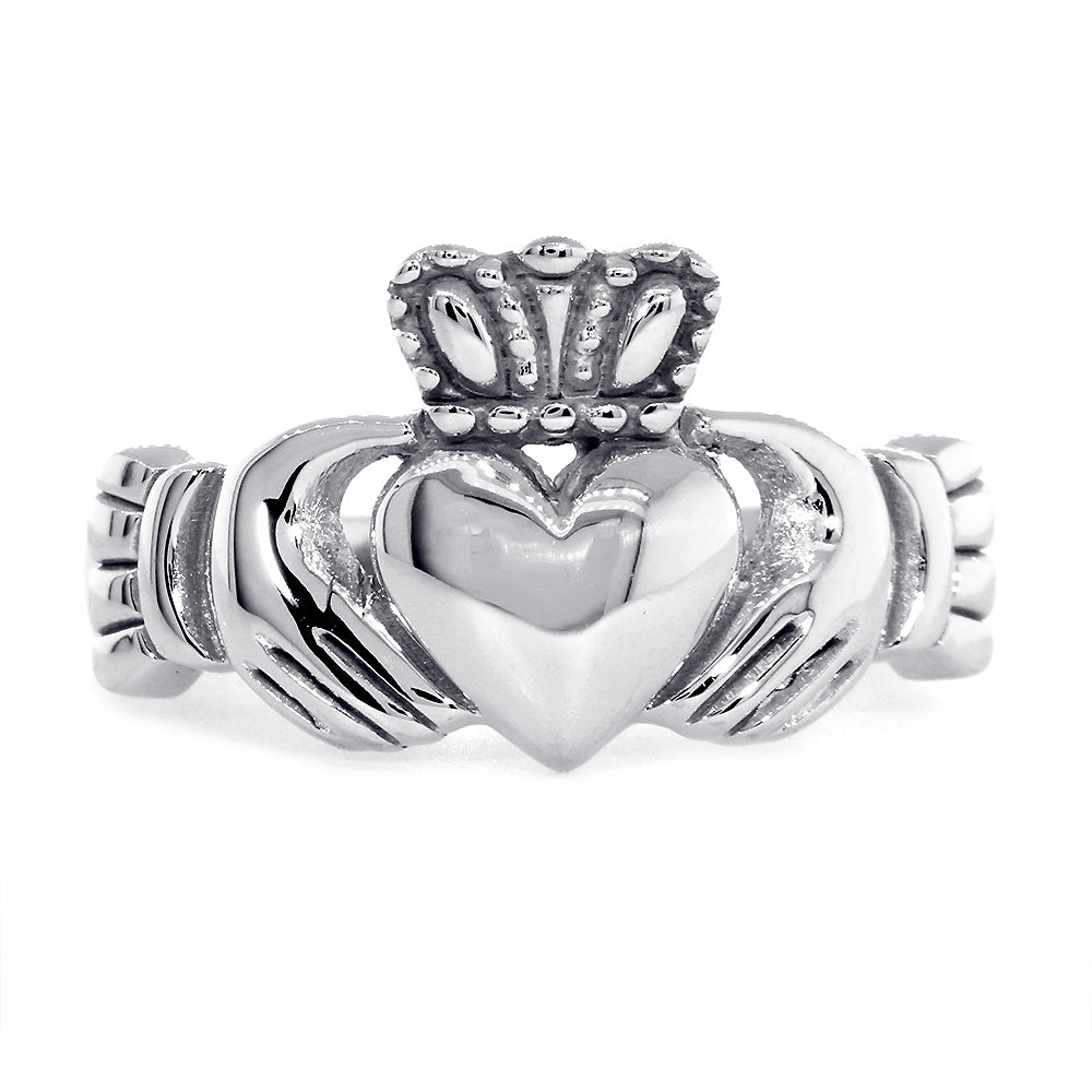 Gents or Ladies Claddagh Wedding Ring in Sterling Silver