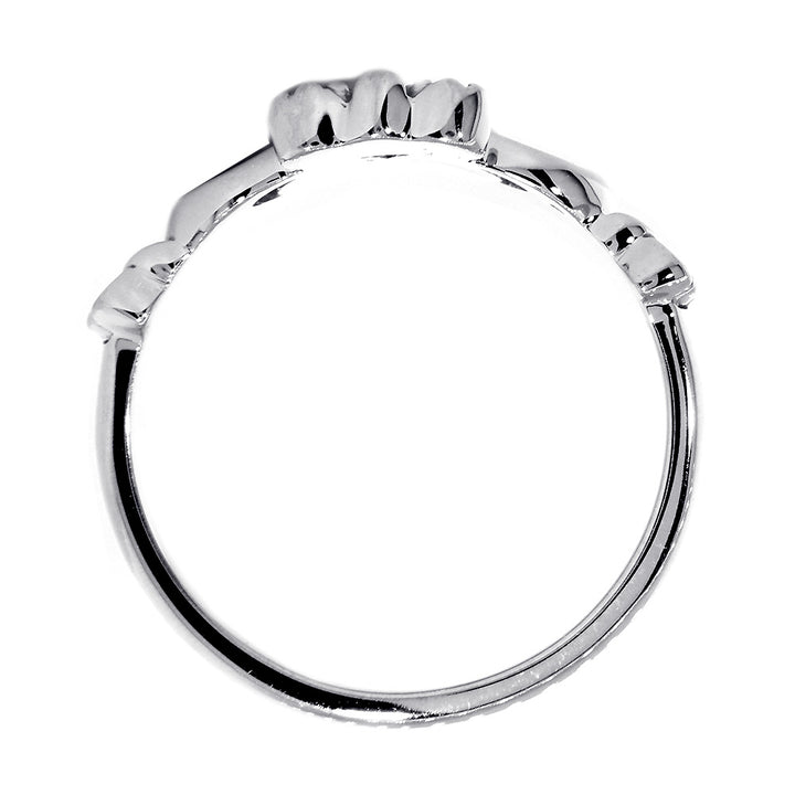 Ladies Claddagh Wedding Ring in 14k White Gold