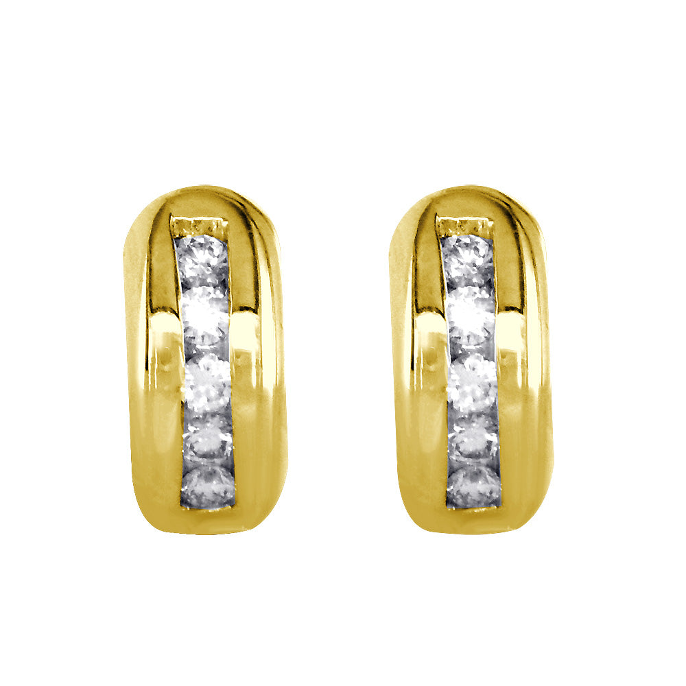 Diamond Huggie Earrings, 0.30CT in 14k Yellow Gold
