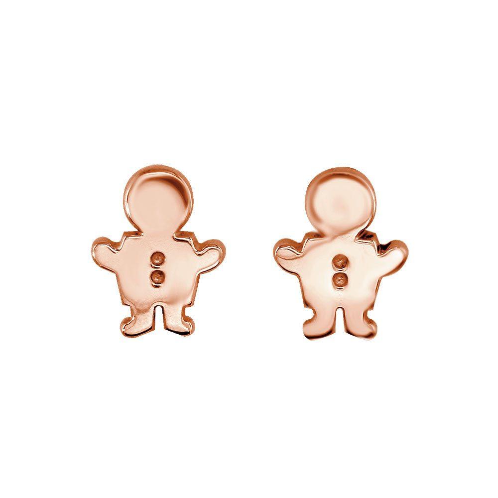 Mini Sziro Boy Earrings with Post Backs in 14k Pink, Rose Gold