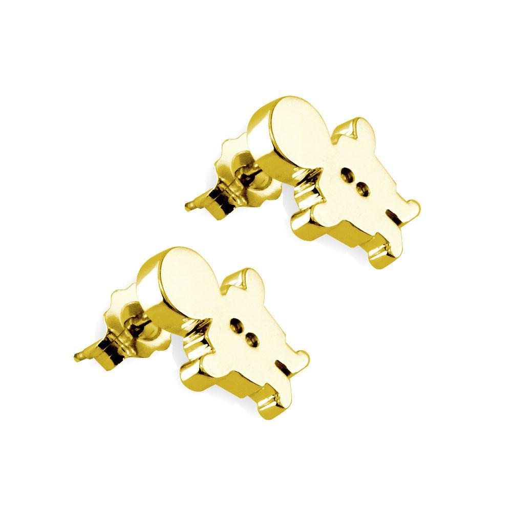 Mini Sziro Boy Earrings with Post Backs in 18k Yellow Gold