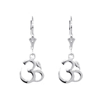11mm Small Ohm Charm Lever Back Earrings  in Sterling Silver