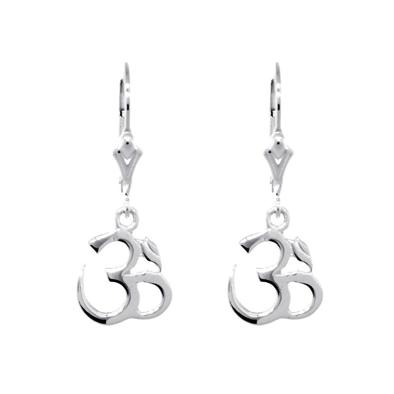11mm Small Ohm Charm Lever Back Earrings  in Sterling Silver