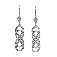 Medium Double Infinity Symbol Drop Earrings in Sterling Silver