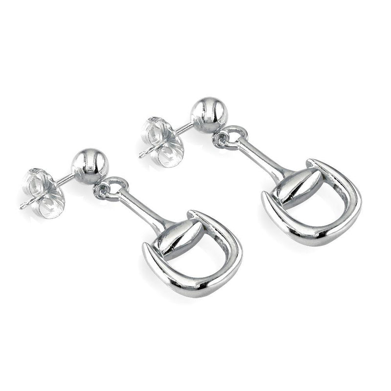 Horsebit Post Earrings in Sterling Silver