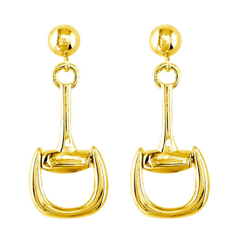 Horsebit Post Earrings in 14k Yellow Gold
