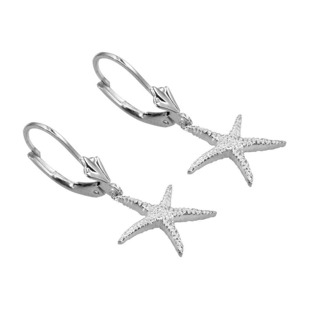Mini Thin Starfish Earrings in Sterling Silver
