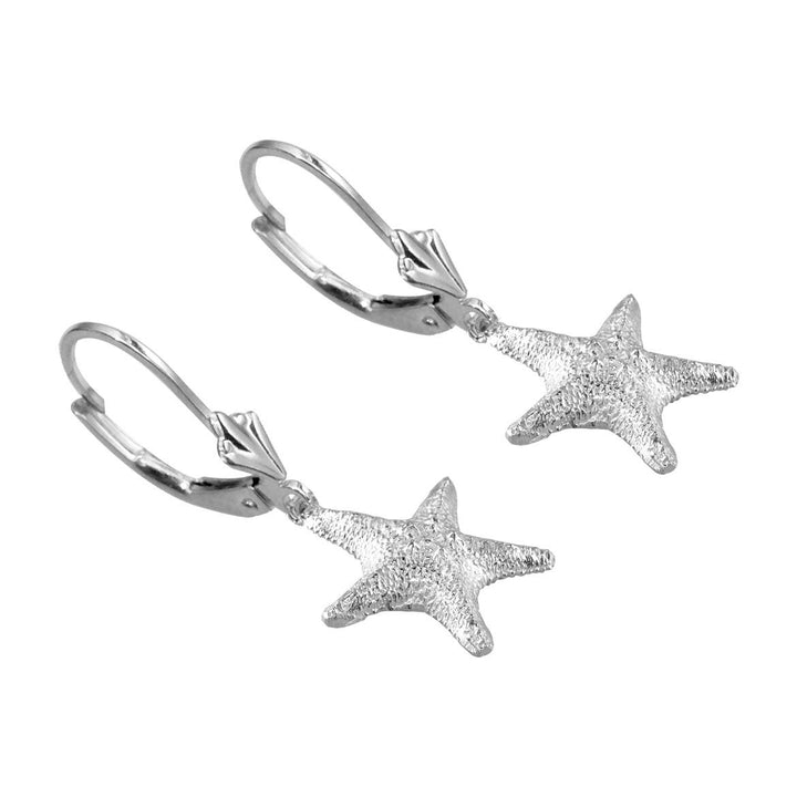 Mini Cushion Sea Star Earrings in Sterling Silver