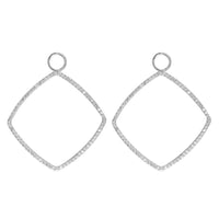 Rhombus Diamond Earring Jackets, 1.00CT in 14k White Gold