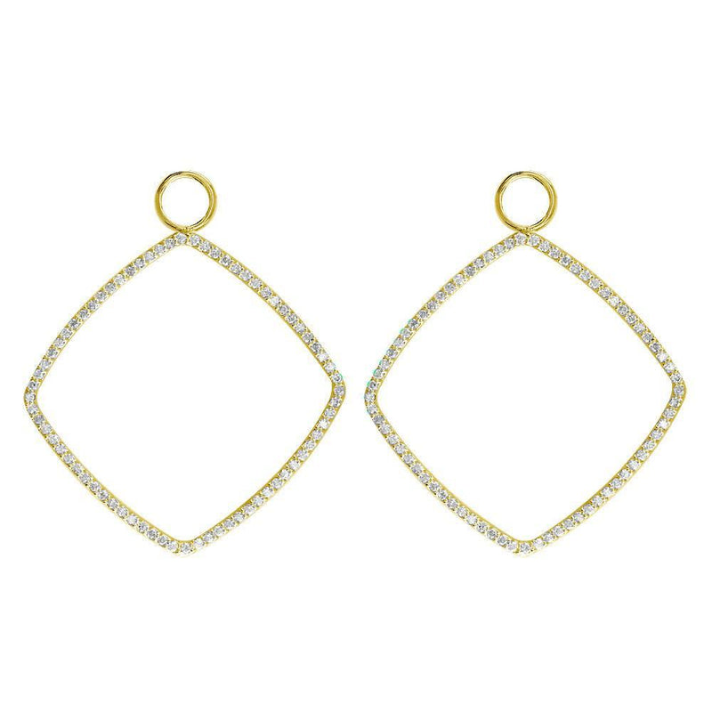 Rhombus Diamond Earring Jackets, 1.00CT in 14k Yellow Gold