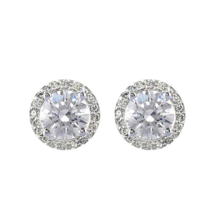 Round Diamond Stud Earring Jackets, 10.5mm in 14k White Gold