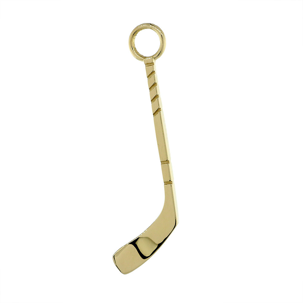 25mm Right Hand Ice Hockey Stick Charm Earring for Hoops in 14k Yellow Gold