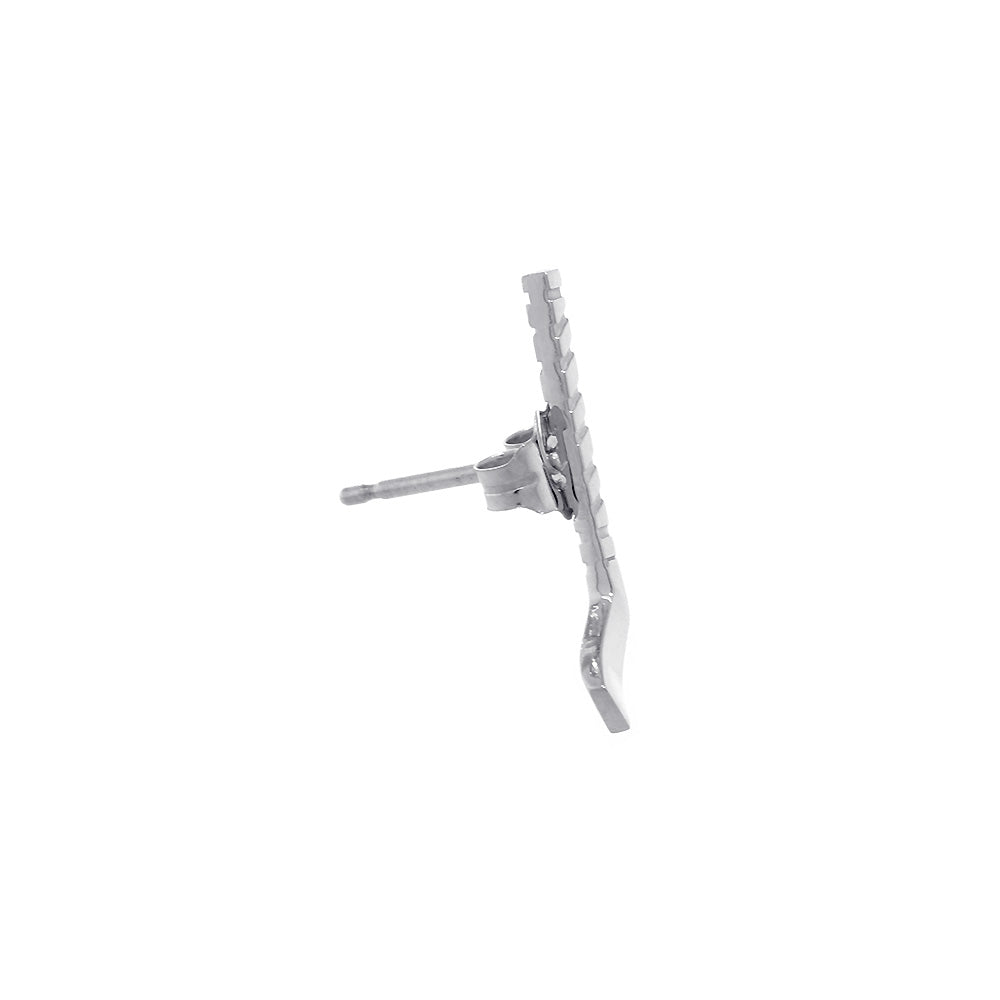 17mm Ice Hockey Stick Charm Earrings, Post Backs in Sterling Silver