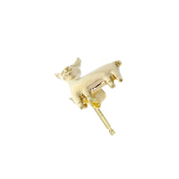 13mm Peru Llama Charm Earrings in 14k Yellow Gold