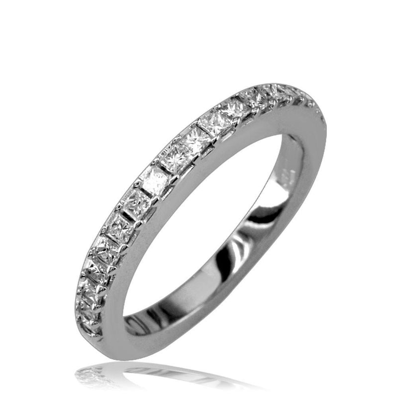 Diamond Matching Wedding Band with Princess Cuts E/W-K0005W
