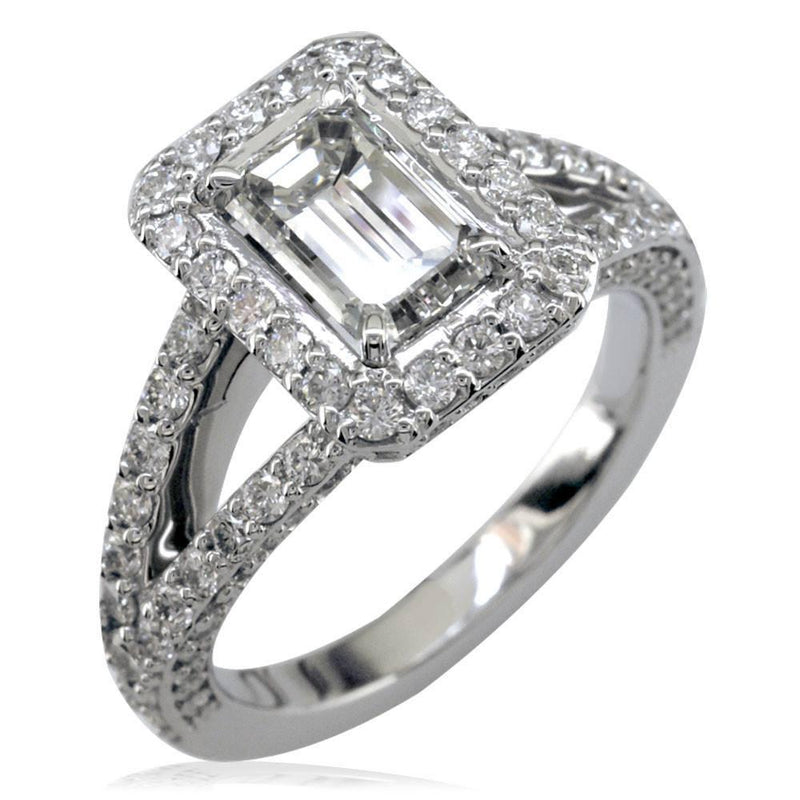 Diamond Engagement Ring Setting, 1.30CT in 18K White Gold