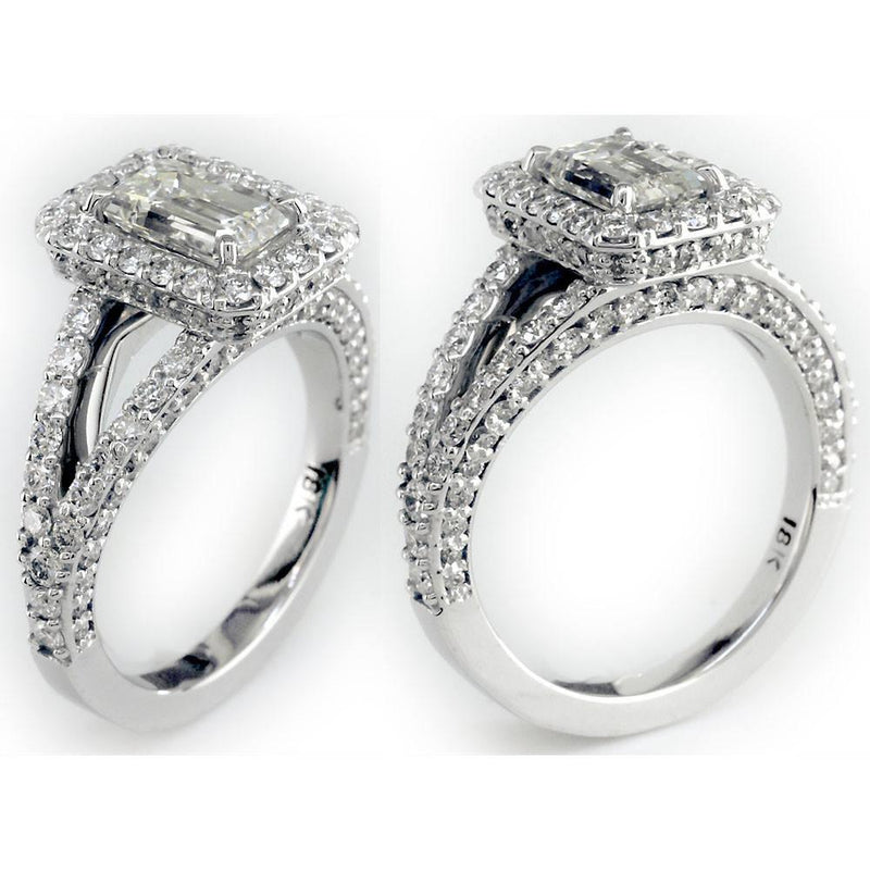 Diamond Engagement Ring Setting, 1.30CT in 18K White Gold
