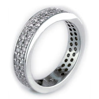 Diamond Band with 2 Rows, 1.15CT in 18k White Gold