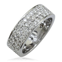 Wide Band with 3 Rows Of Diamonds in 18K Gold, 7mm