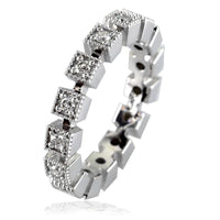 Ladies Diamond Stacker Ring, Square Settings LR-K00354W15